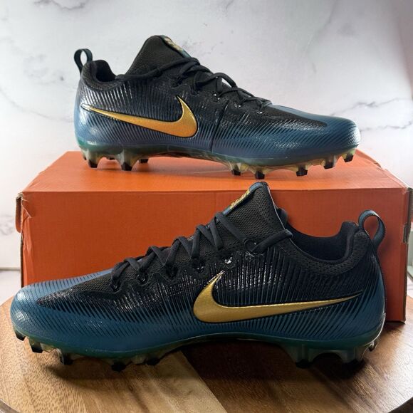 Size 14-Nike Vapor Untouchable Pro PF Teal/Gold/Black Football Cleats 839924-415
